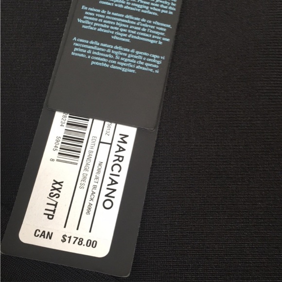 NWT One Shoulder Marciano Bandage Dress with Mesh Inserts 🖤🖤🖤 - Picture 7 of 7